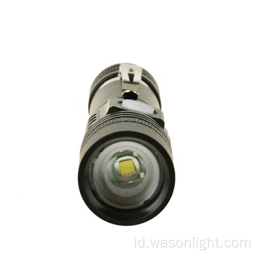 Murah 3 Mode Cerah Jangka Panjang Klip Saku Portabel Zooming Lampu LED LED LED yang dapat diisi ulang dengan Indikator Baterai
